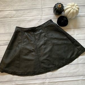 Halogen leather mini skirt
